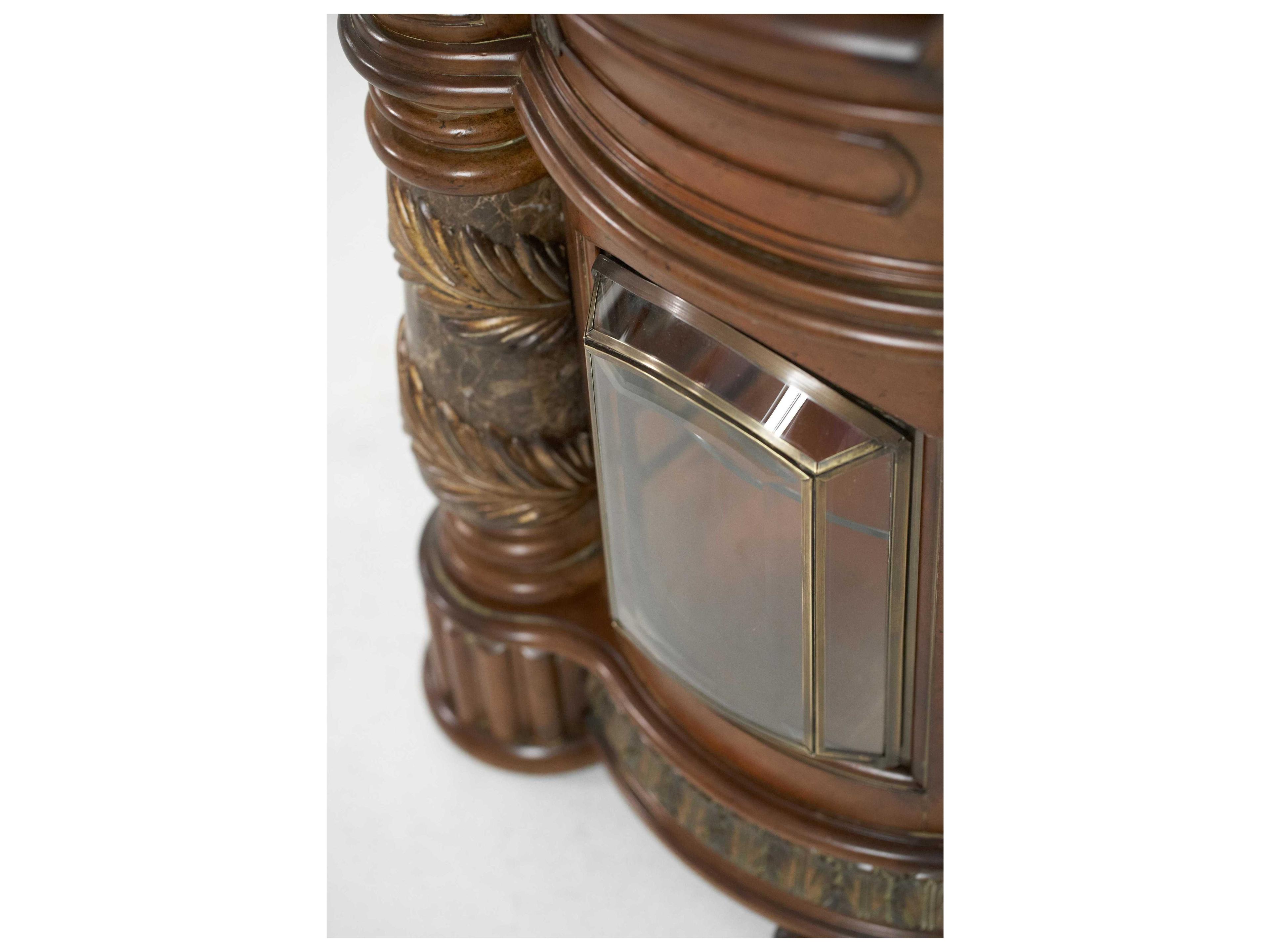 Michael Amini Villa Valencia Poplar Wood Classic Chestnut Display Cabinet