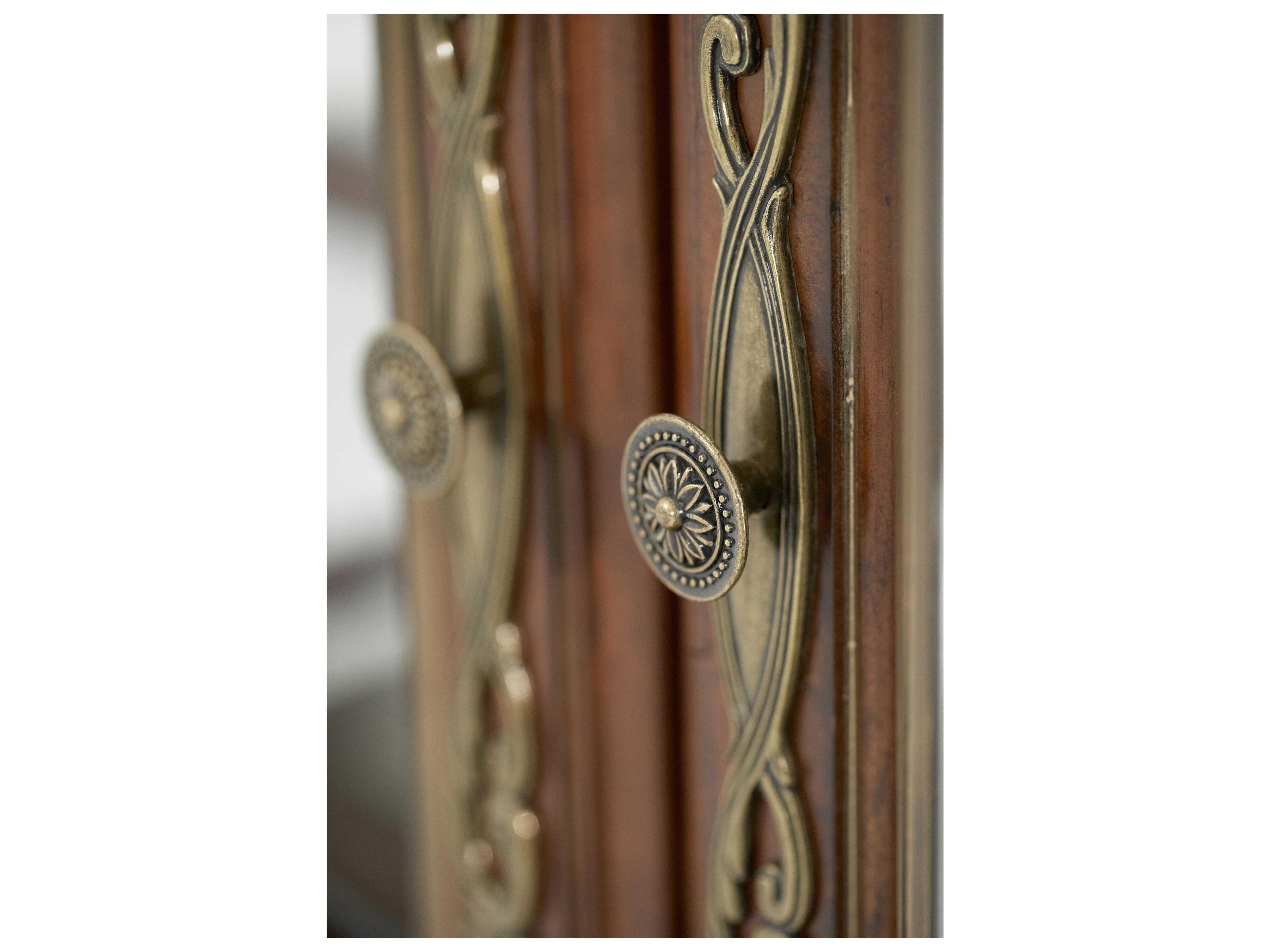 Michael Amini Villa Valencia Poplar Wood Classic Chestnut Display Cabinet