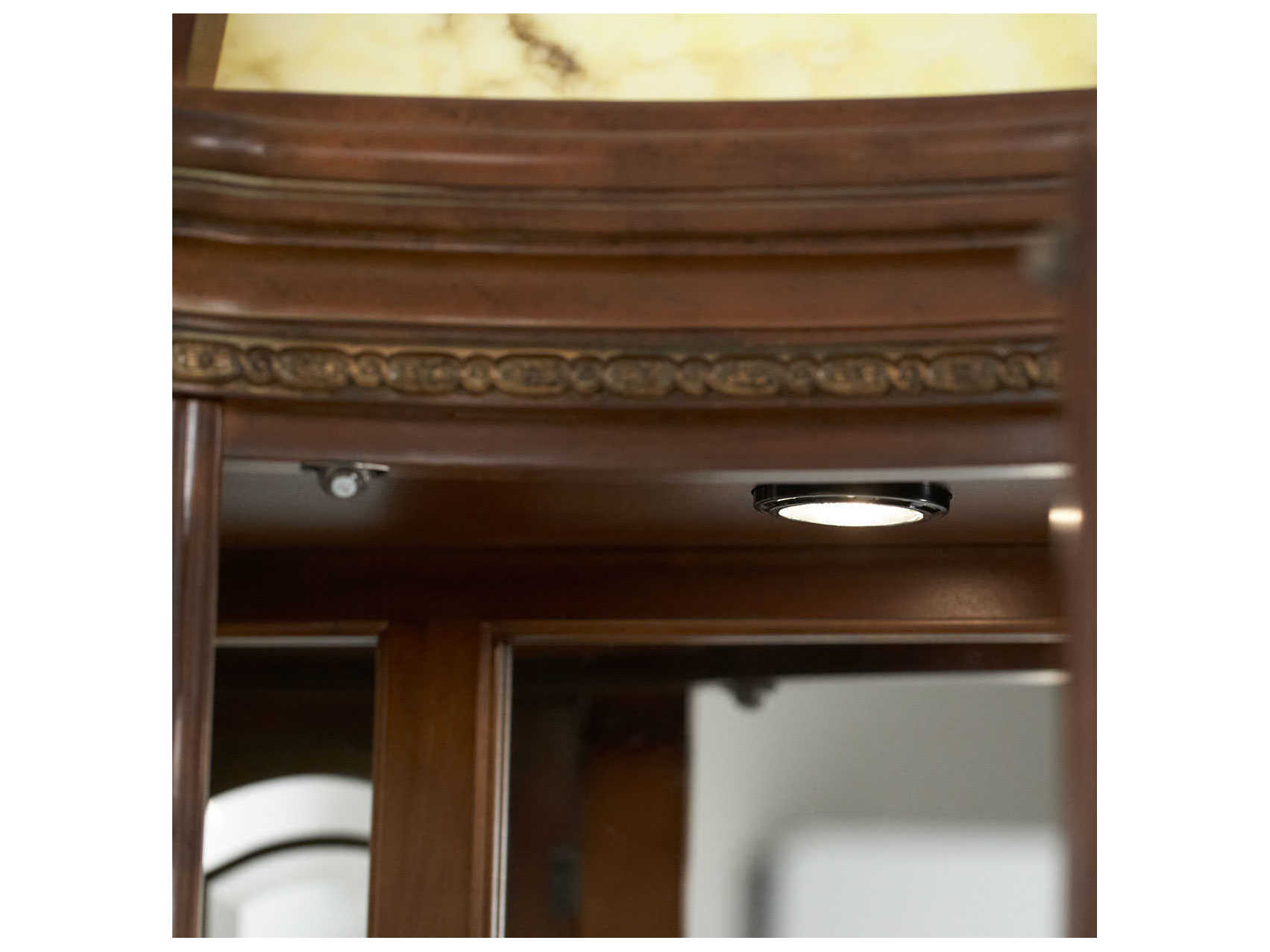 Michael Amini Villa Valencia Birch Wood Classic Chestnut Display Cabinet with Light Top