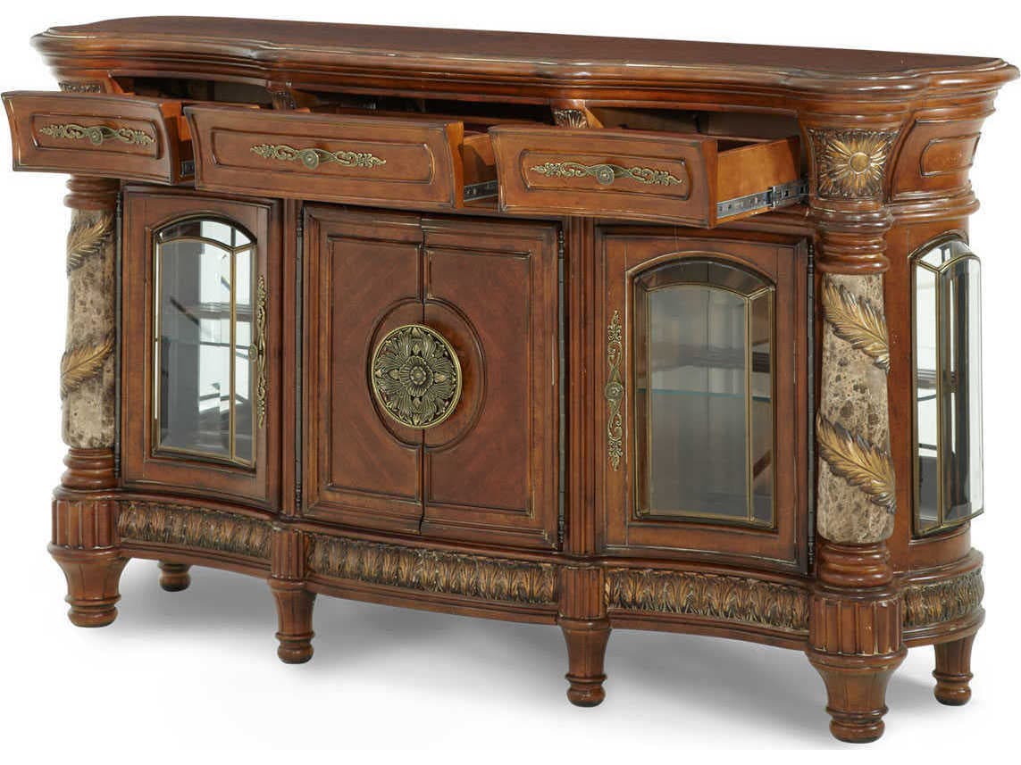 Michael Amini Villa Valencia 72" Birch Wood Classic Chestnut Sideboard