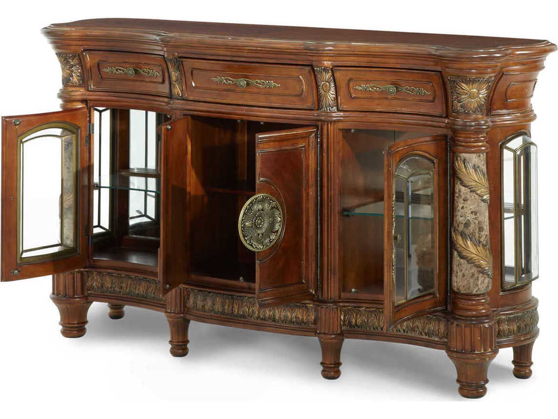Michael Amini Villa Valencia 72" Birch Wood Classic Chestnut Sideboard