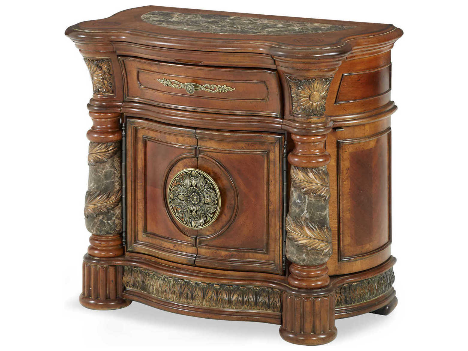 Michael Amini Villa Valencia 1-Drawer Brown Chest Nightstand