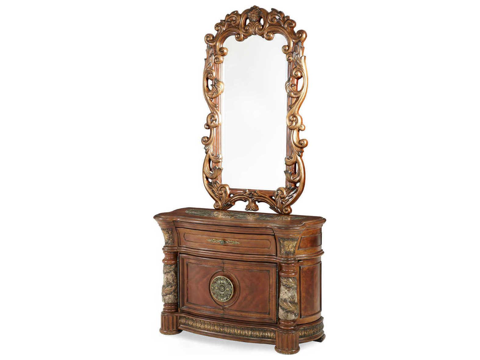 Michael Amini Villa Valencia Classic Chestnut Rectangular Dresser Mirror