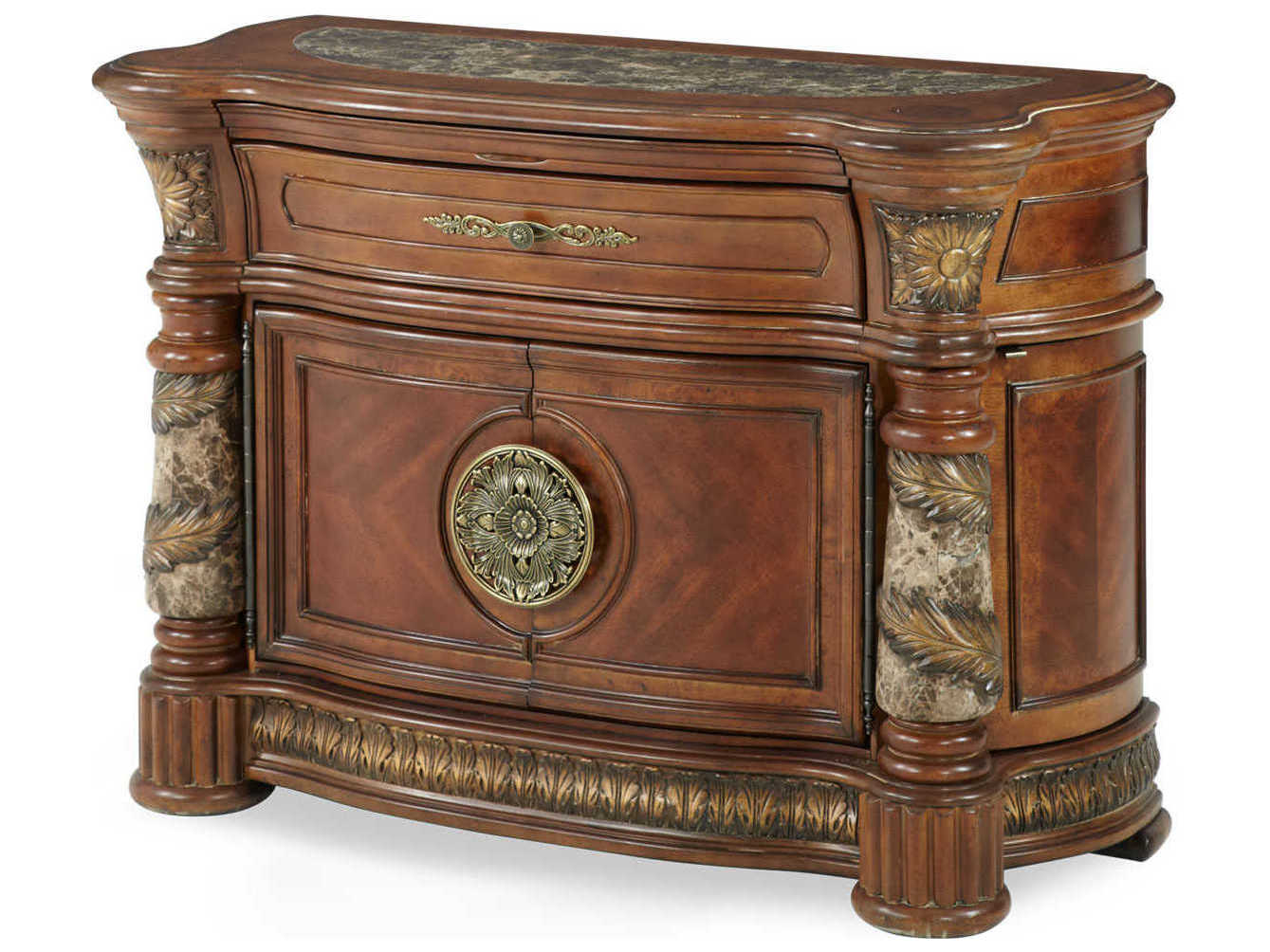 Michael Amini Villa Valencia 1-Drawer Brown Chest Nightstand
