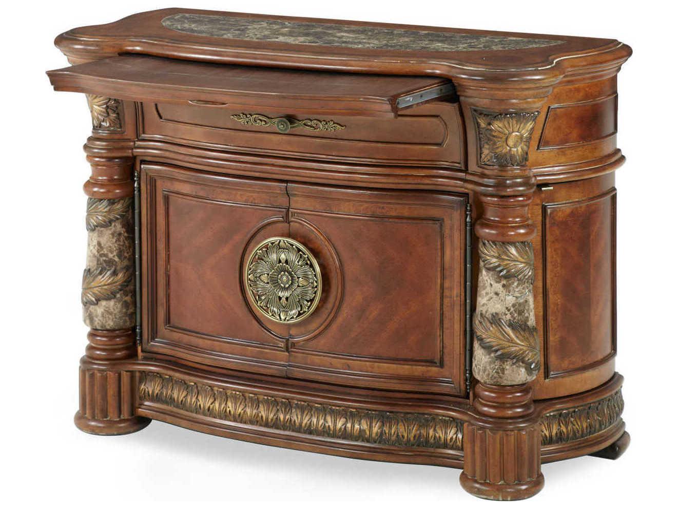 Michael Amini Villa Valencia 1-Drawer Brown Chest Nightstand