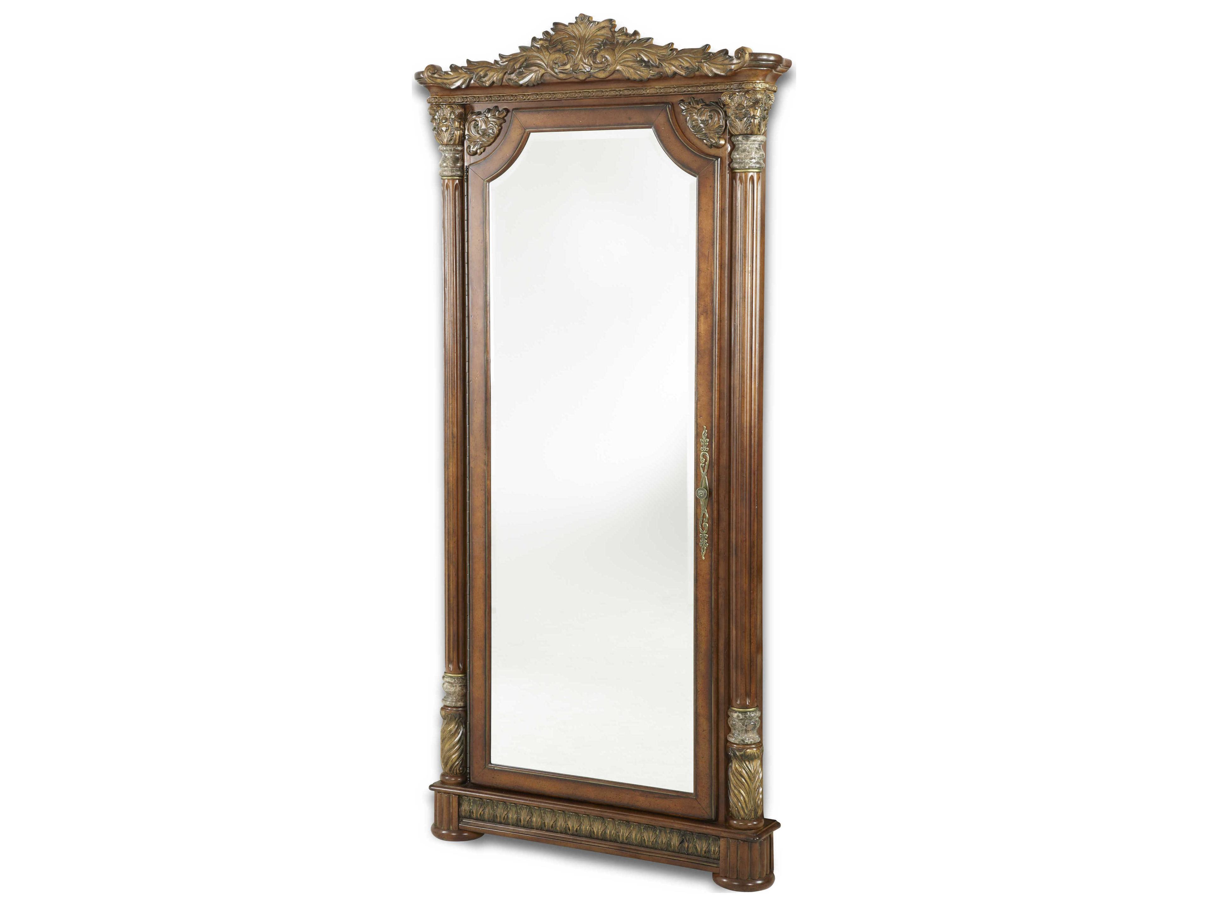 Luxecor Gilded Classic Chestnut Floor Mirror