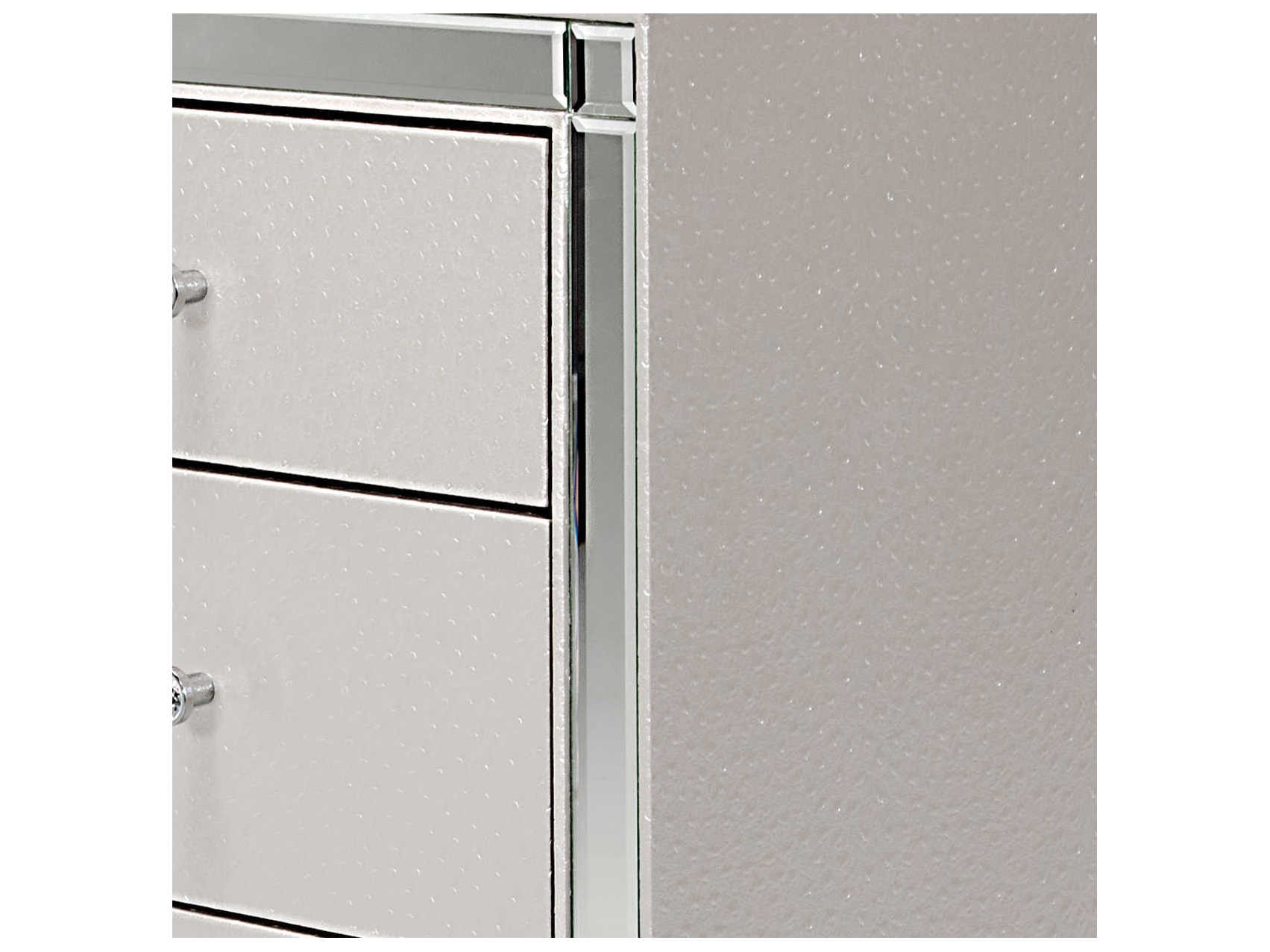 Michael Amini Hollywood Loft White Double Dresser with Mirror Set