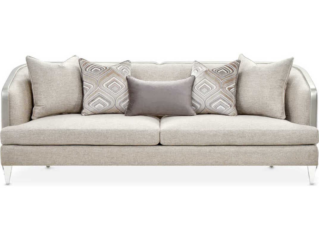 Michael Amini Camden Court Flax Gray Upholstered Sofa