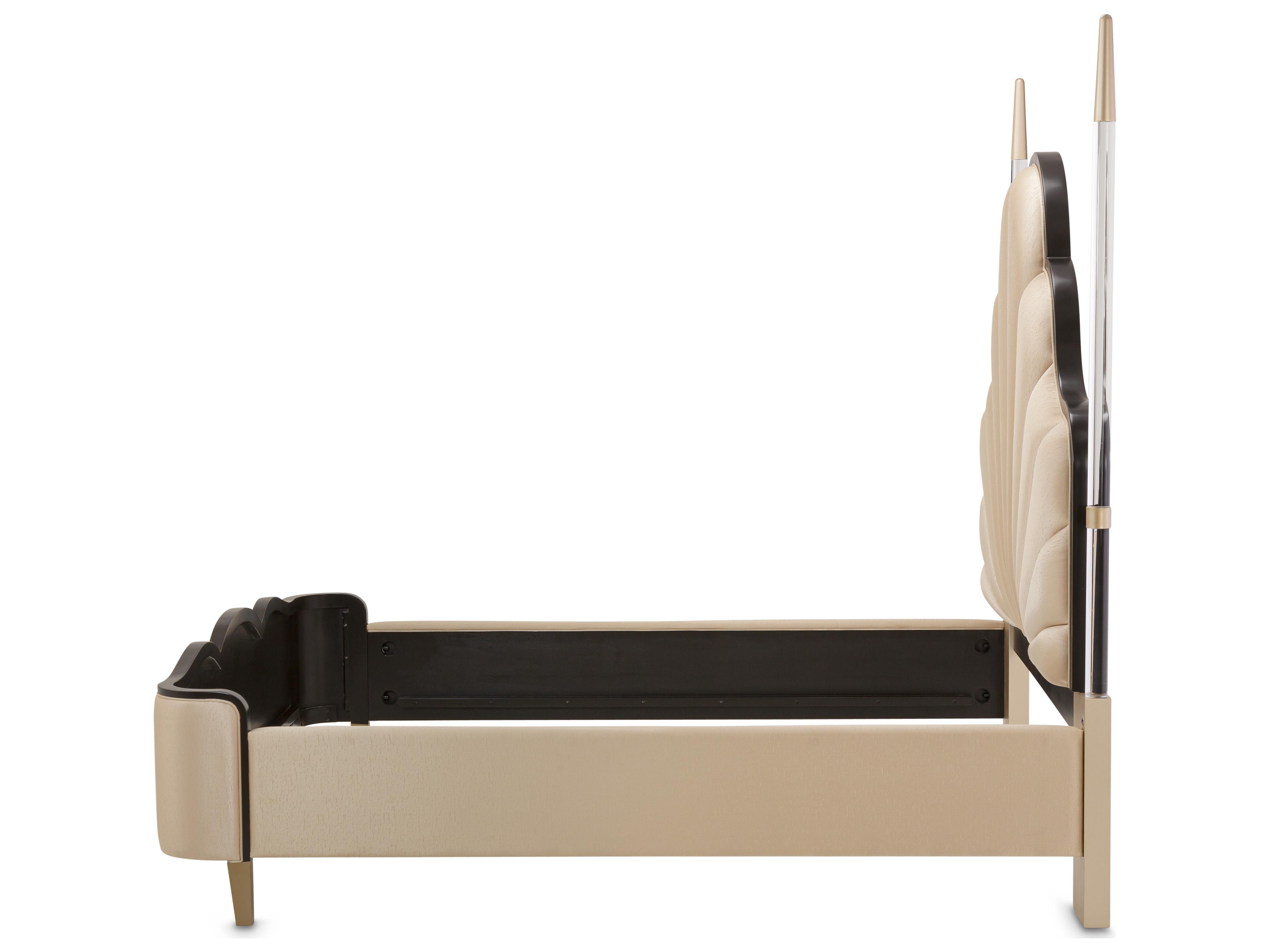 Michael Amini Malibu Crest - Mahogany Beige Cherry Wood King Poster Bed