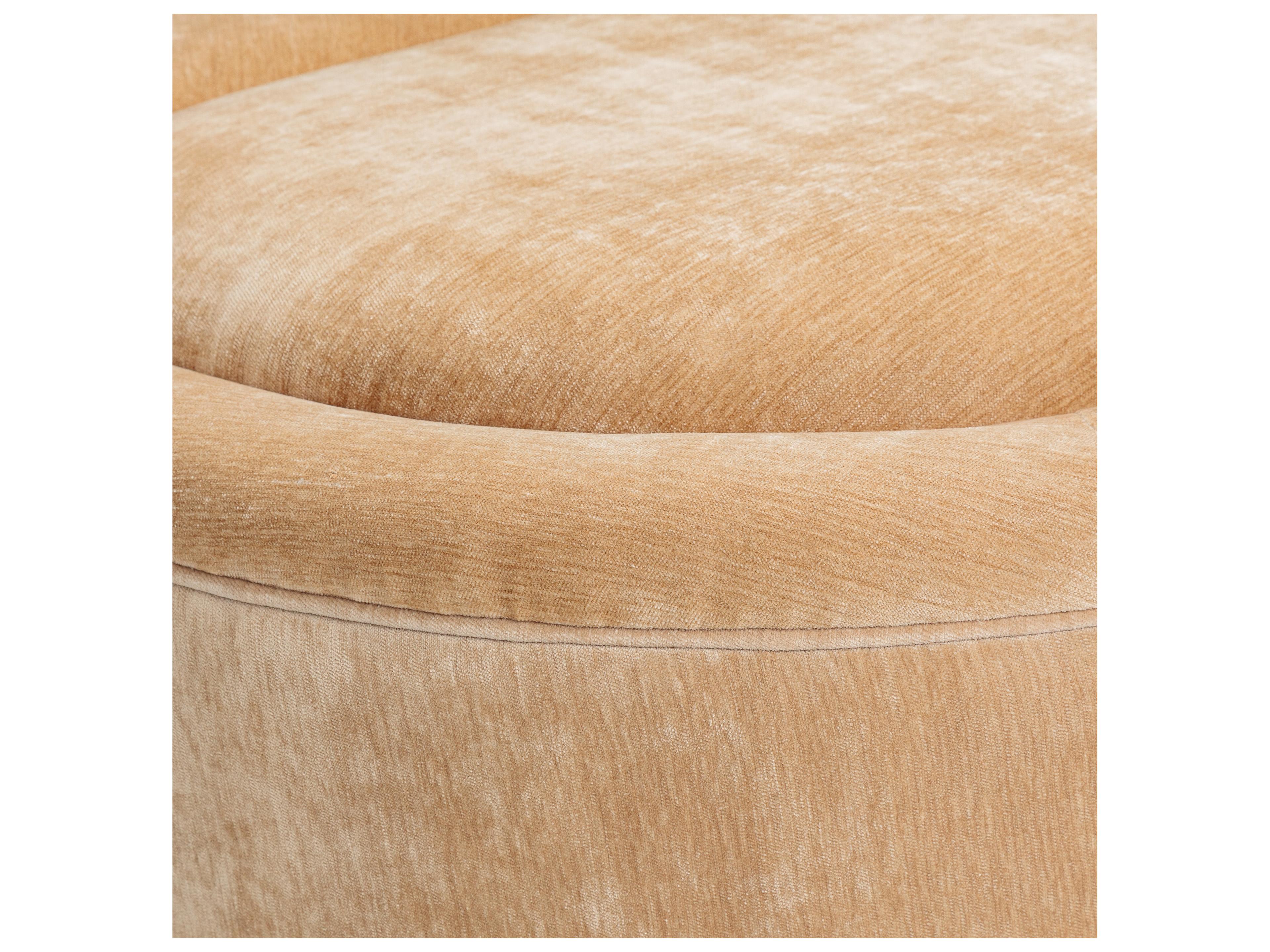 Michael Amini Malibu Crest - Mahogany Beige Upholstered Ottoman
