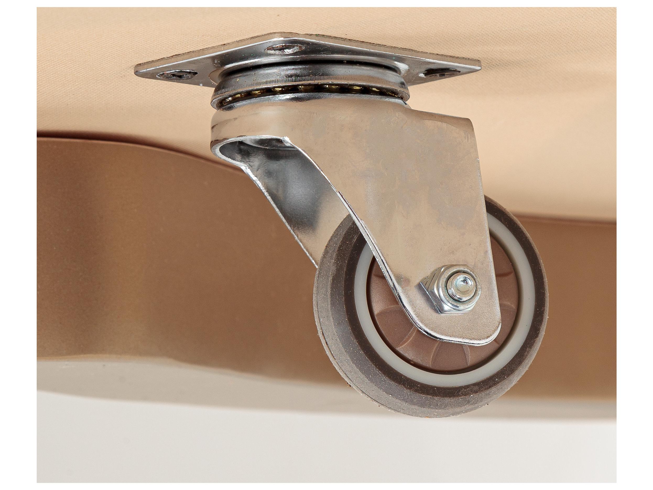 Michael Amini Malibu Crest - Mahogany Beige Upholstered Ottoman