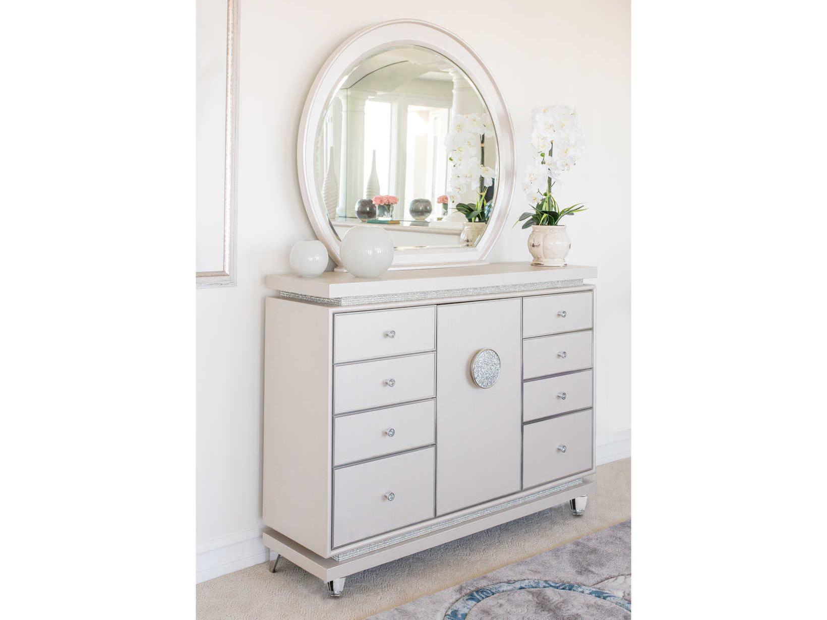 Michael Amini Glimmering Heights White Double Dresser