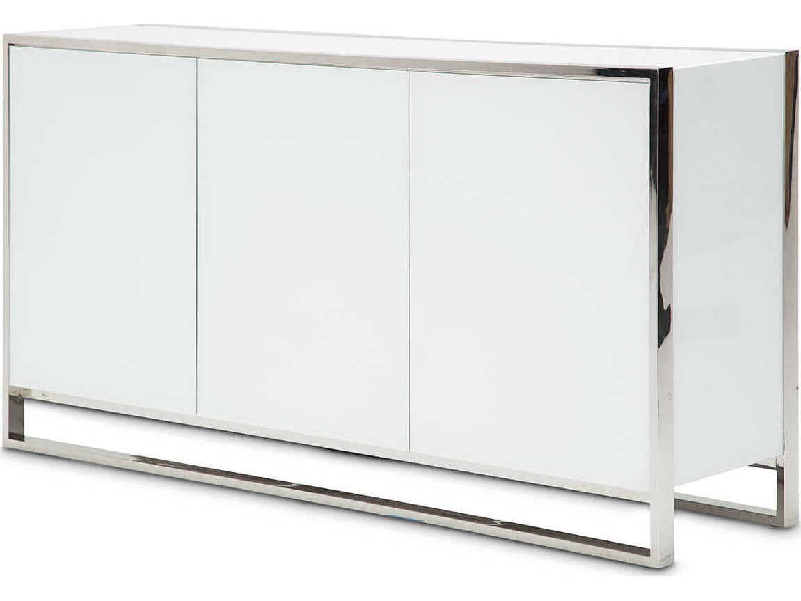Michael Amini State St 72" Glossy White Sideboard