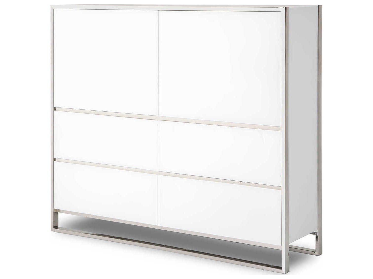 Michael Amini State St Glossy White Accent Chest