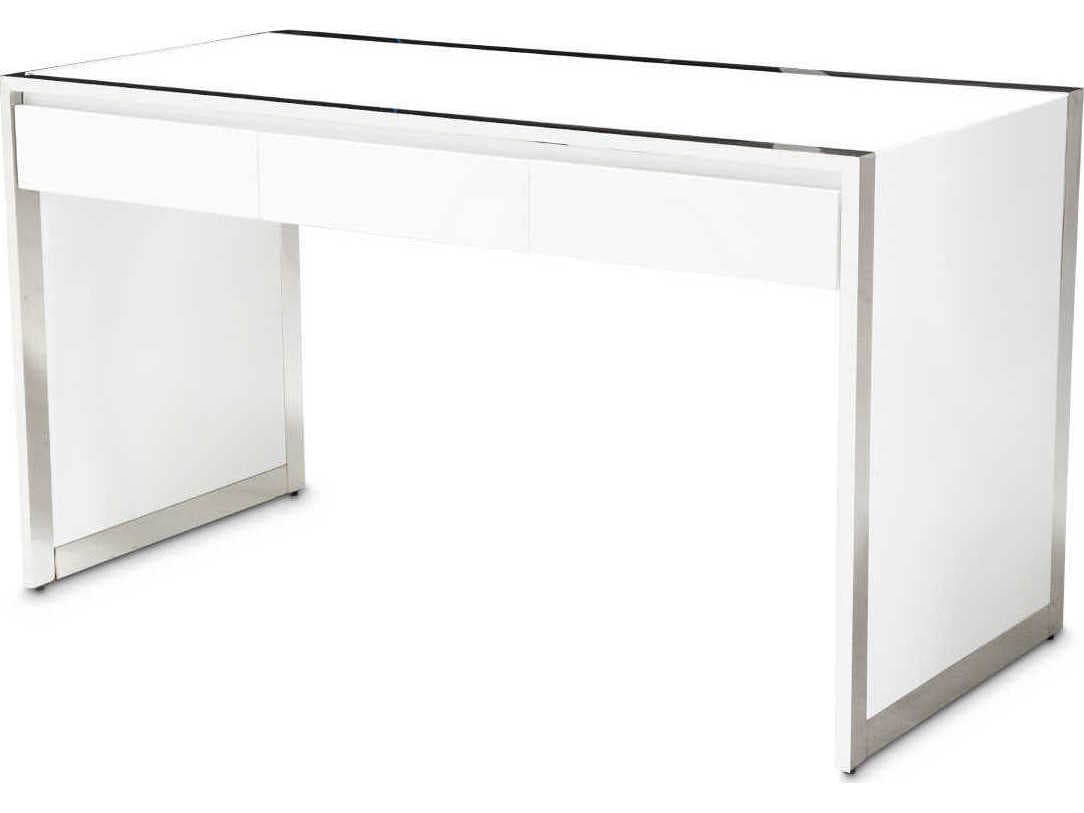 Luxecor Gilded Glossy White Writing Desk