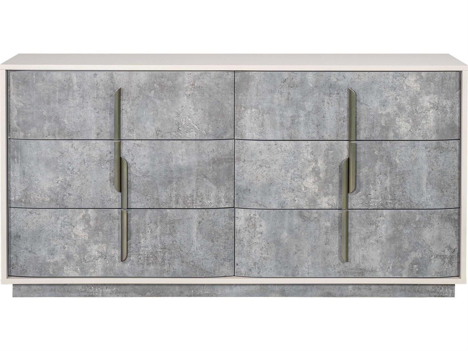 Michael Amini Pavira 6-Drawers Gray Double Dresser