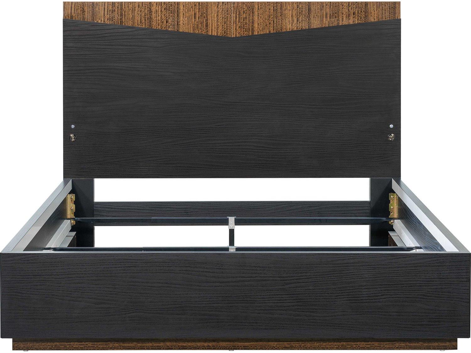 Michael Amini Kayner Charcoal Black Wood Queen Platform Bed