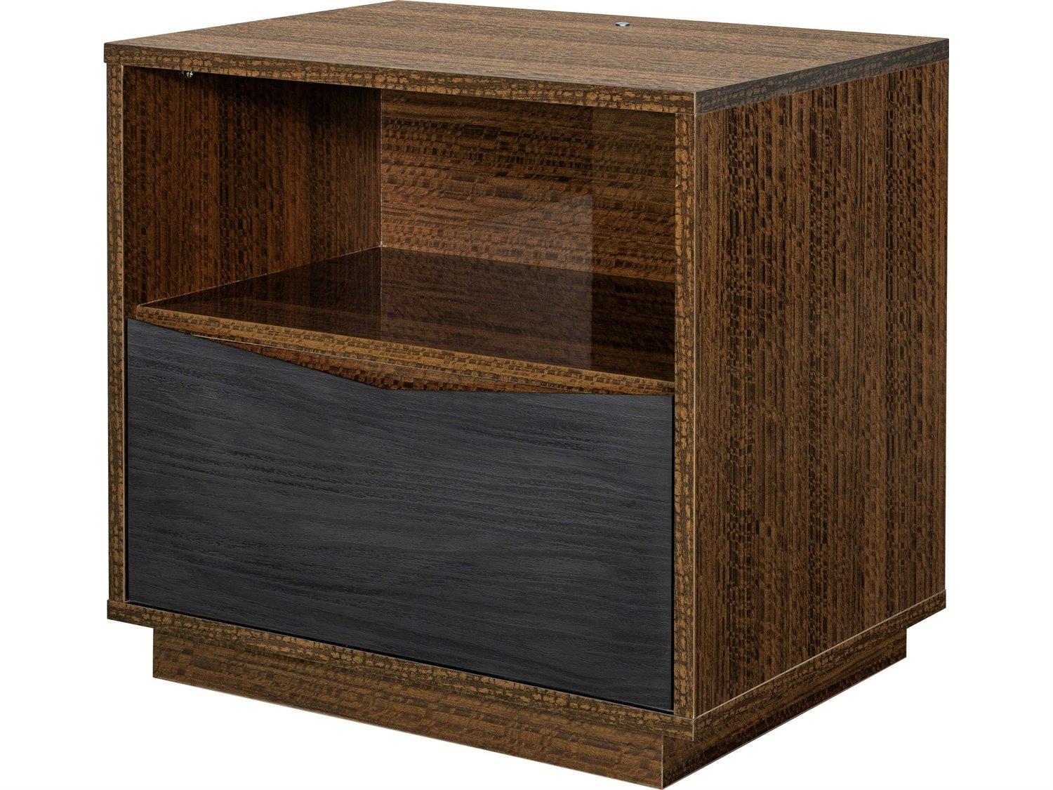 Michael Amini Kayner 1-Drawer Brown Nightstand