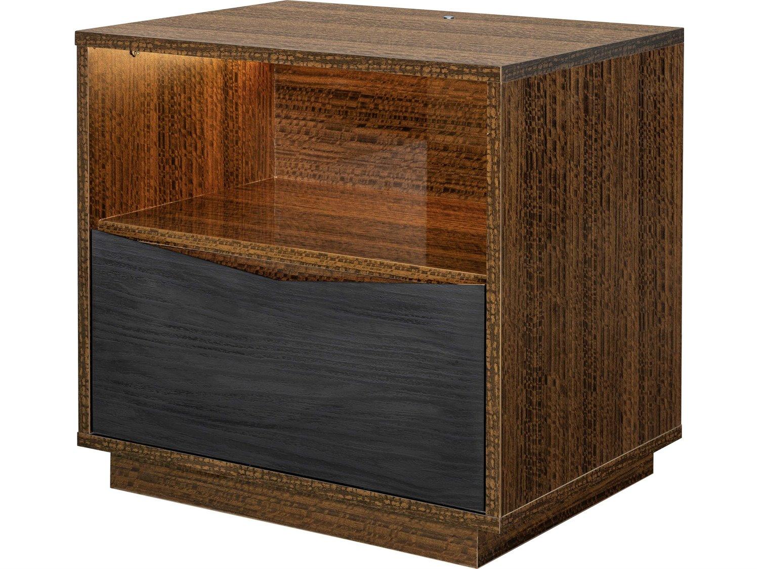 Michael Amini Kayner 1-Drawer Brown Nightstand