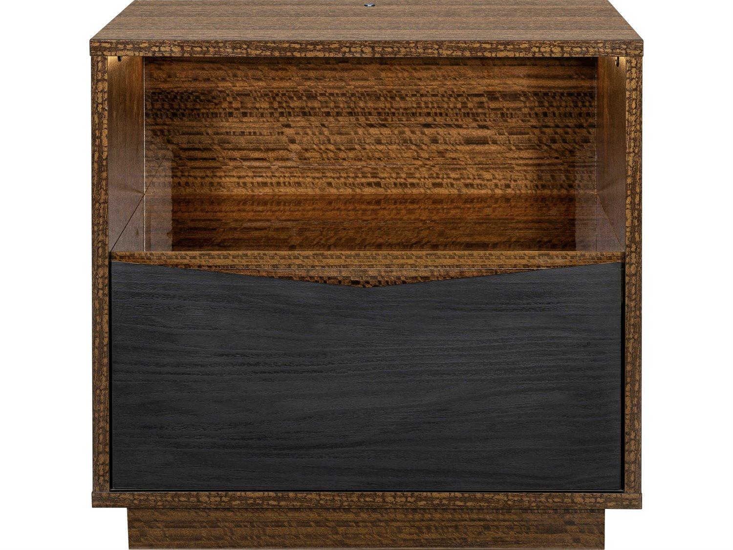 Michael Amini Kayner 1-Drawer Brown Nightstand