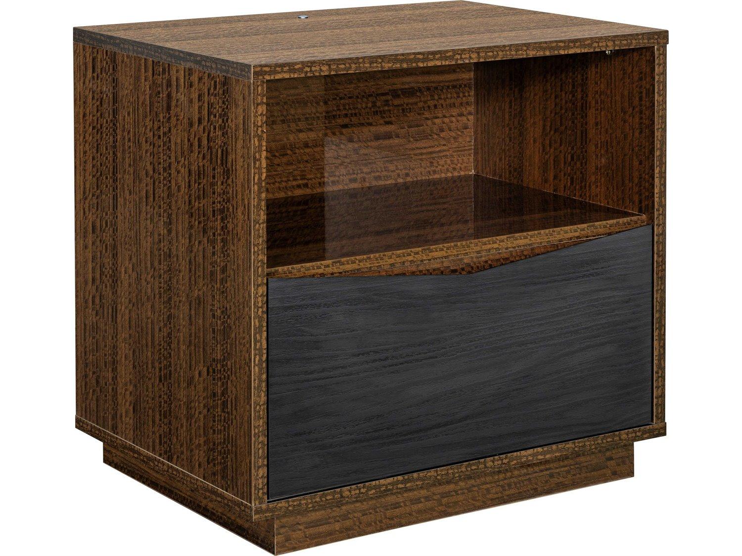 Michael Amini Kayner 1-Drawer Brown Nightstand
