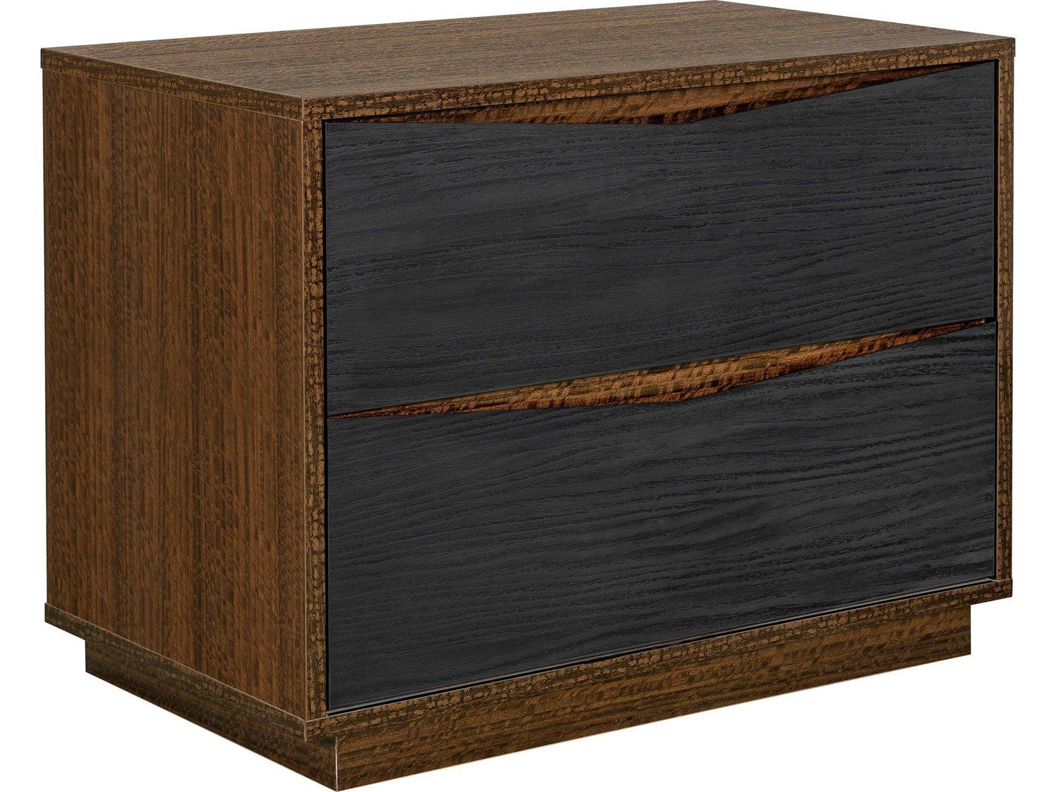 Michael Amini Kayner 2-Drawers Brown Nightstand