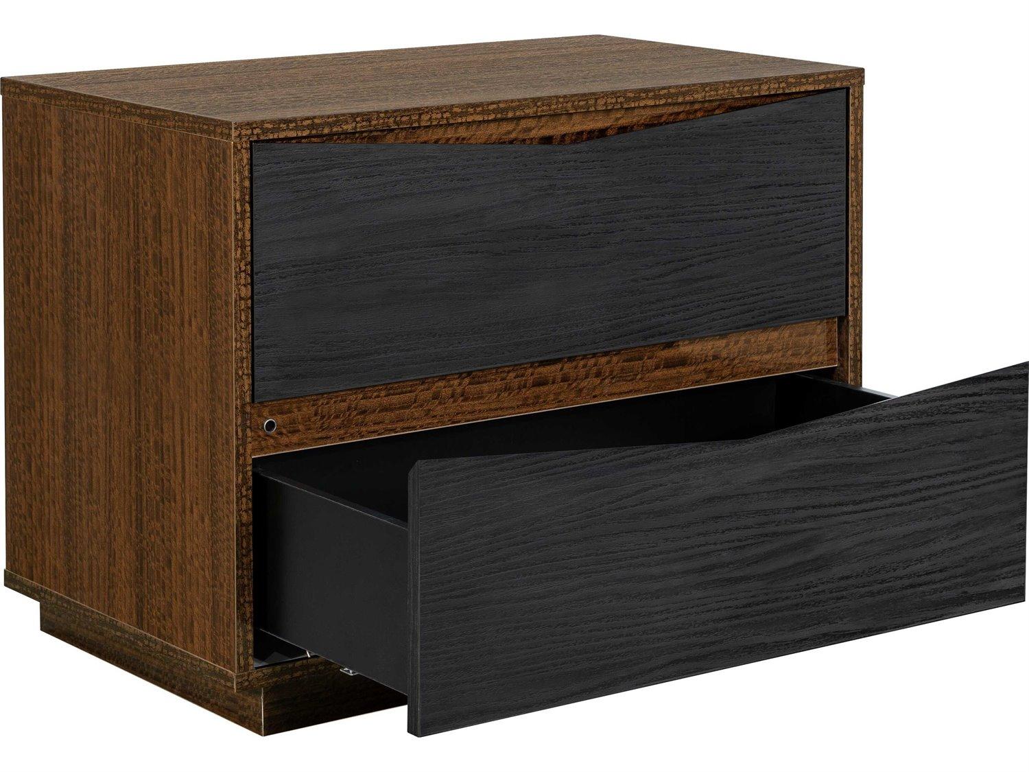 Michael Amini Kayner 2-Drawers Brown Nightstand