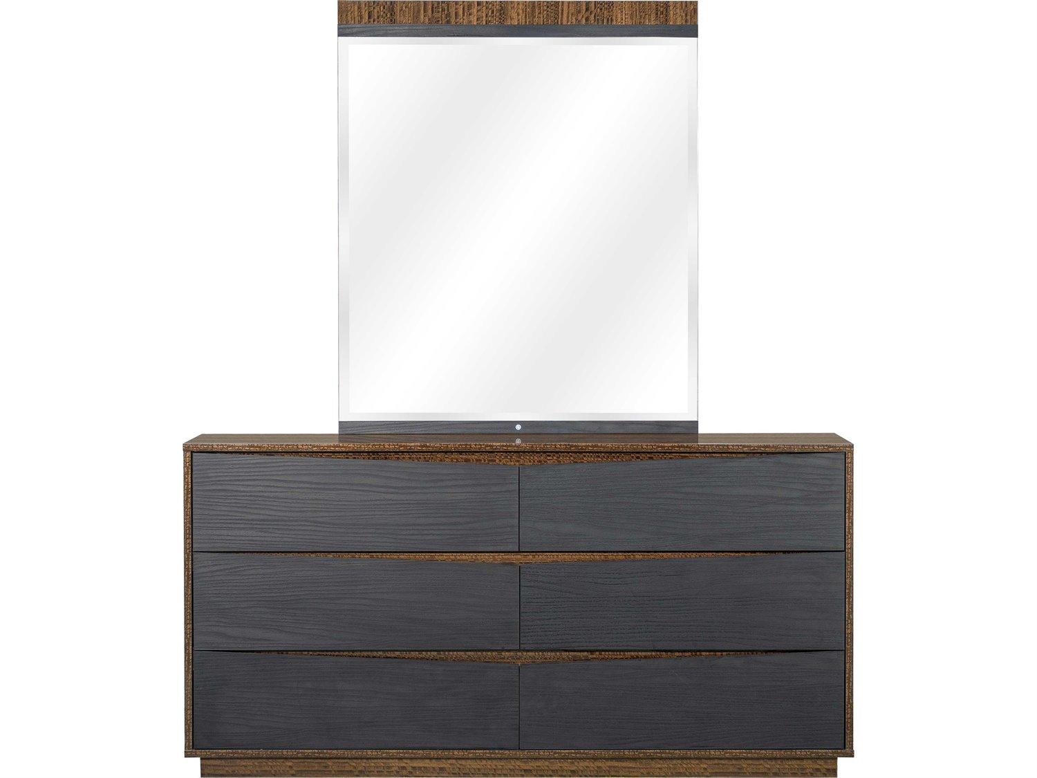 Michael Amini Kayner 6-Drawers Brown Double Dresser