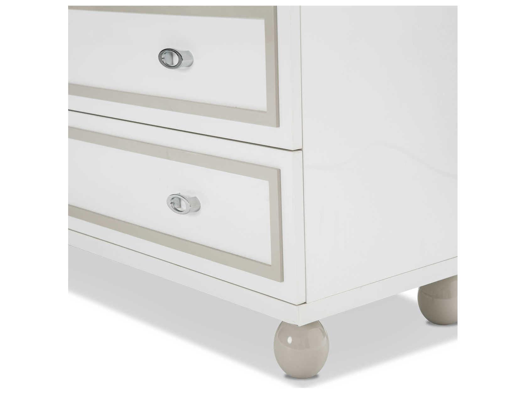 Michael Amini Sky Tower White Cloud Gray Accent Chest