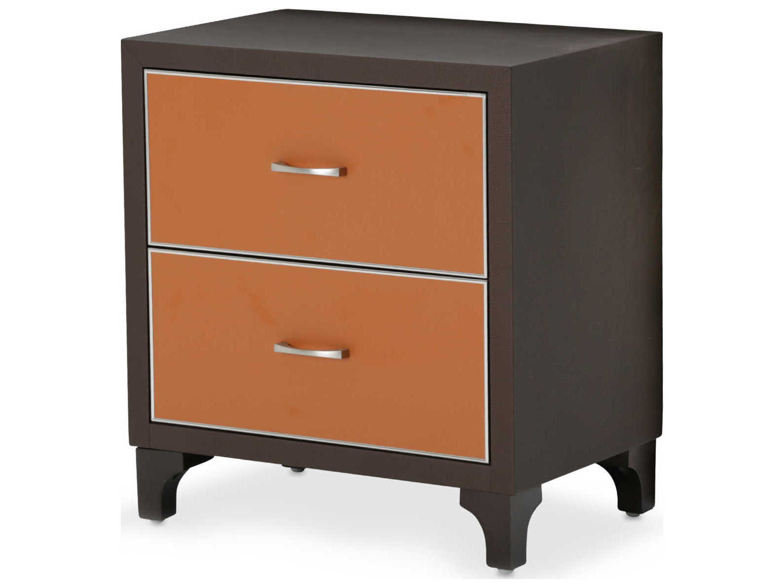 Michael Amini 2-Drawers Brown Nightstand