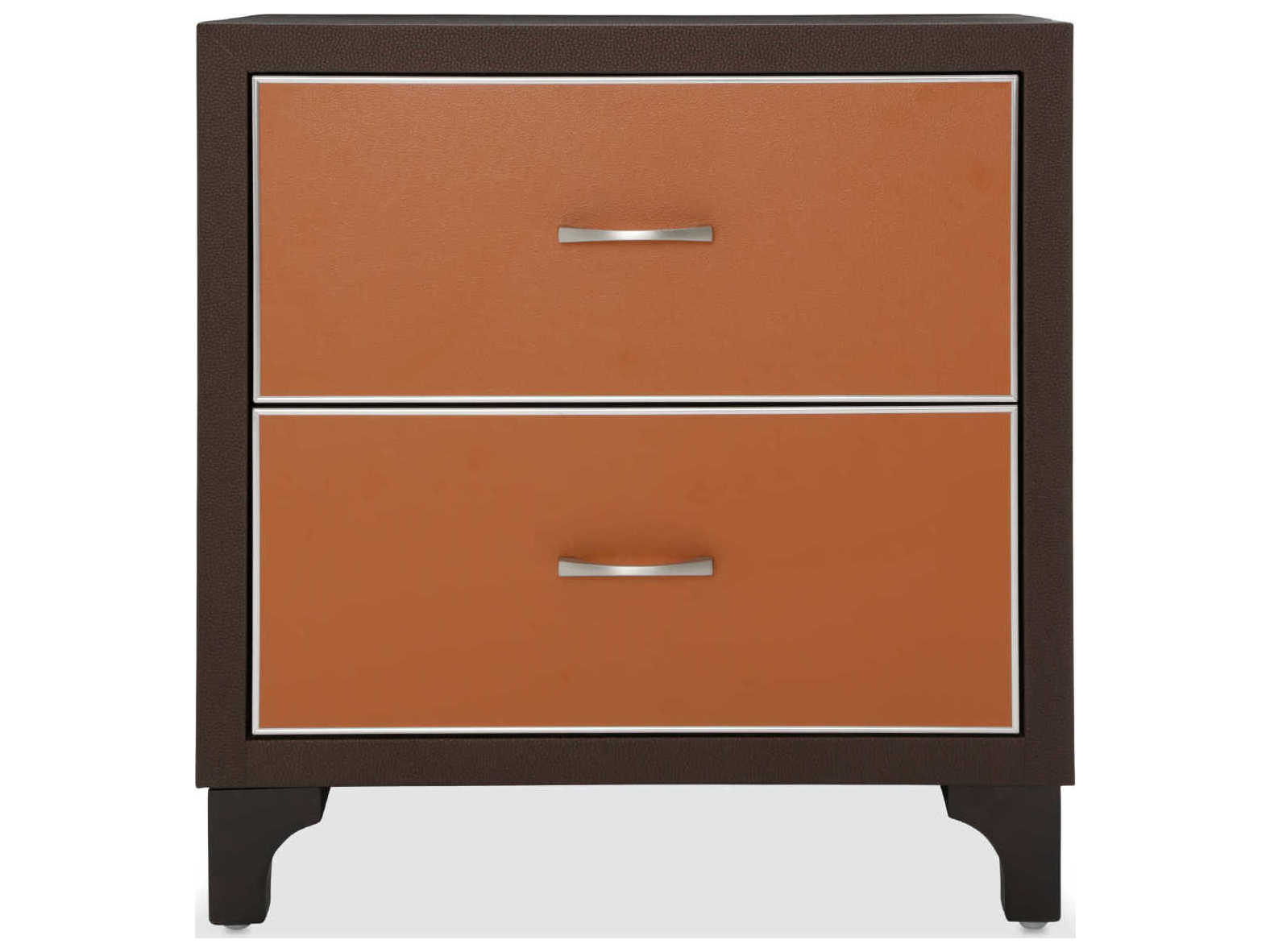 Michael Amini 2-Drawers Brown Nightstand