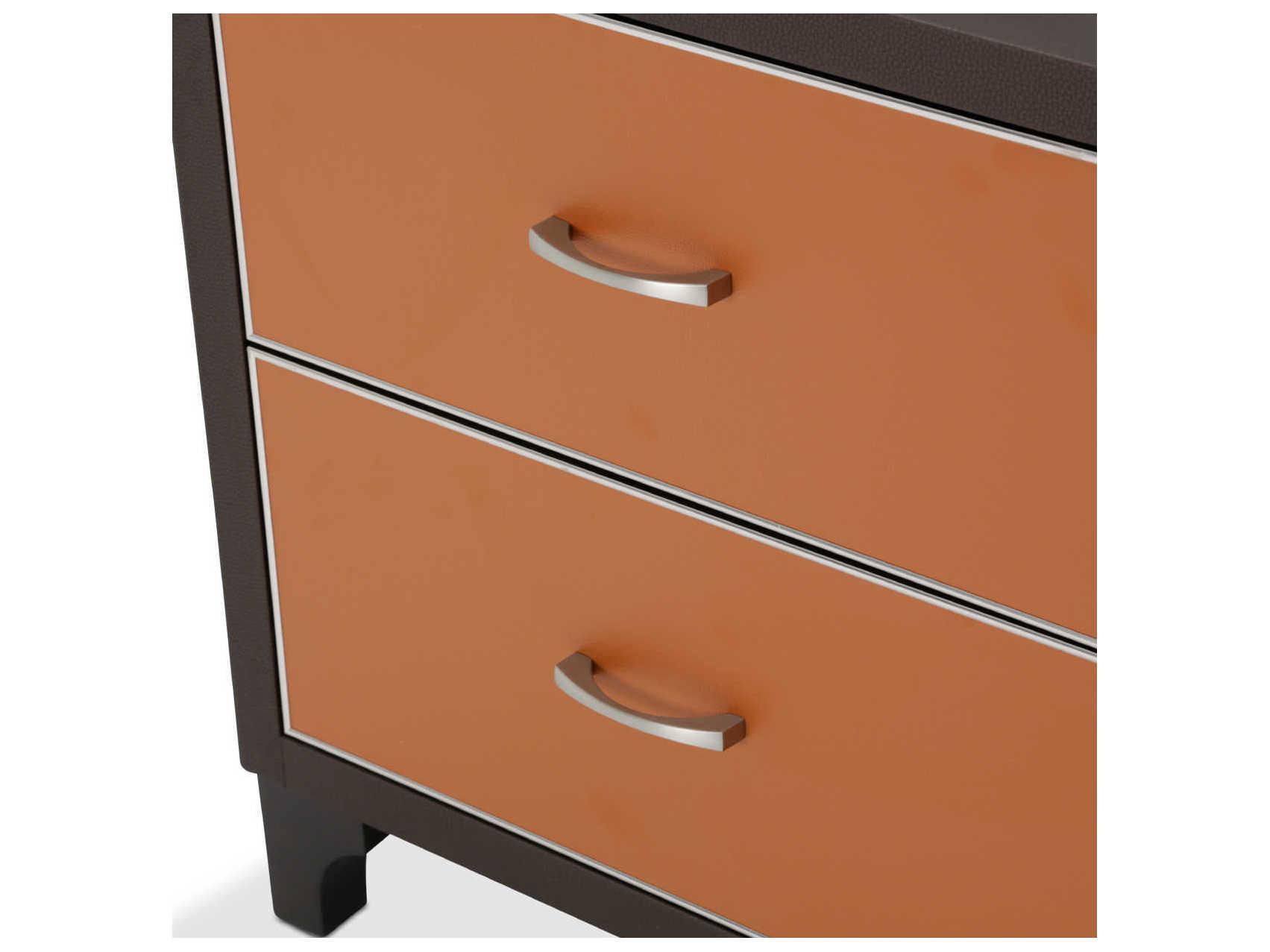 Michael Amini 2-Drawers Brown Nightstand