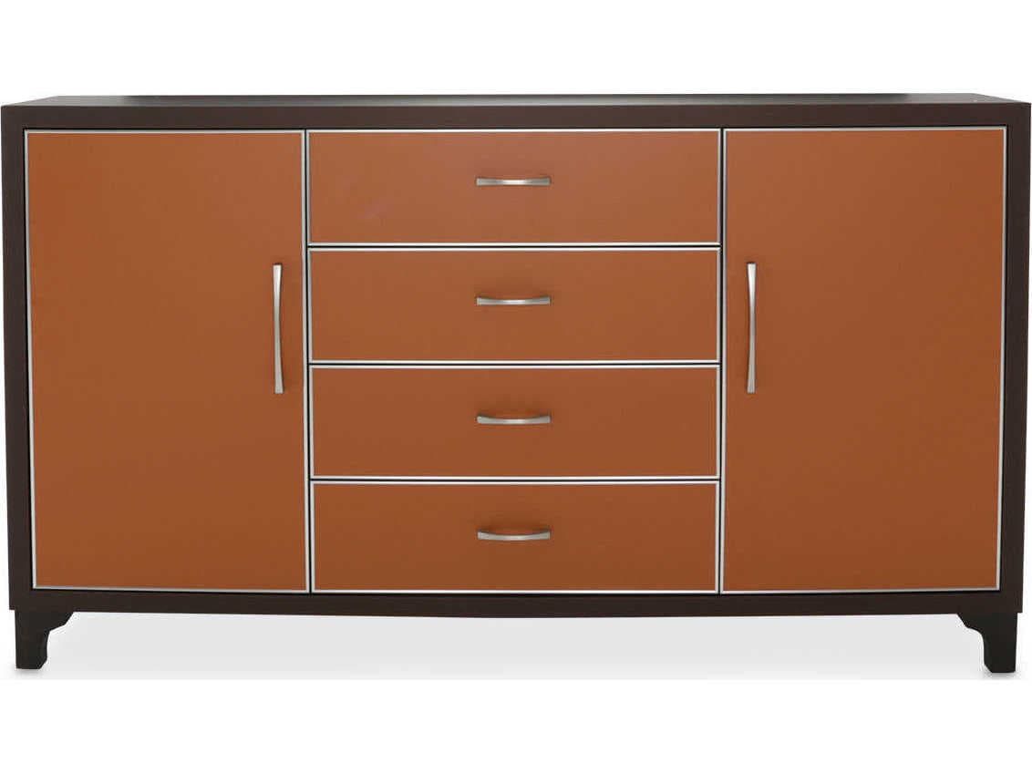 Michael Amini 4-Drawers Brown Dresser