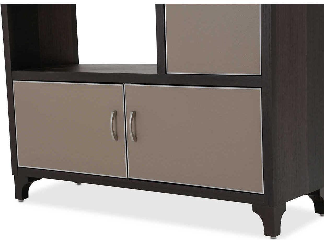 Michael Amini Pebble Grain Taupe Umber Bookcase