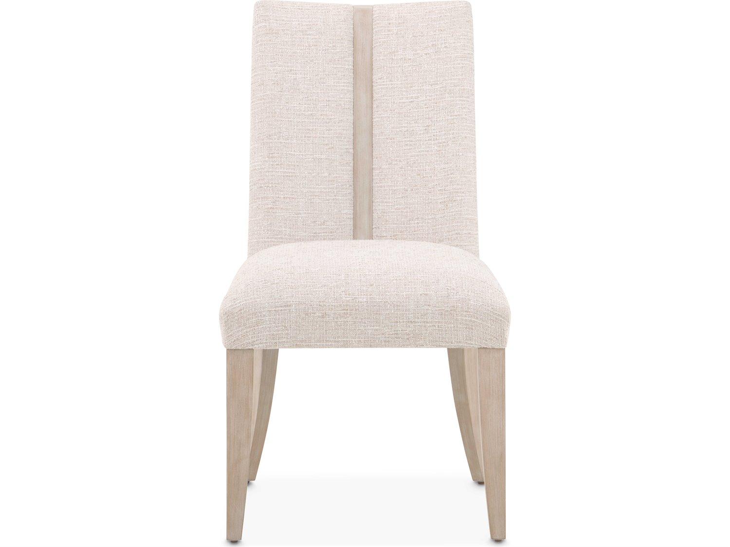 Michael Amini Lotus Bay Rubberwood Beige Upholstered Armless Dining Chair Set of 2