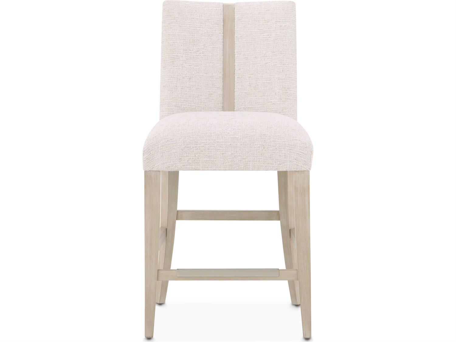 Michael Amini Lotus Bay Sand Upholstered Rubberwood Counter Stool