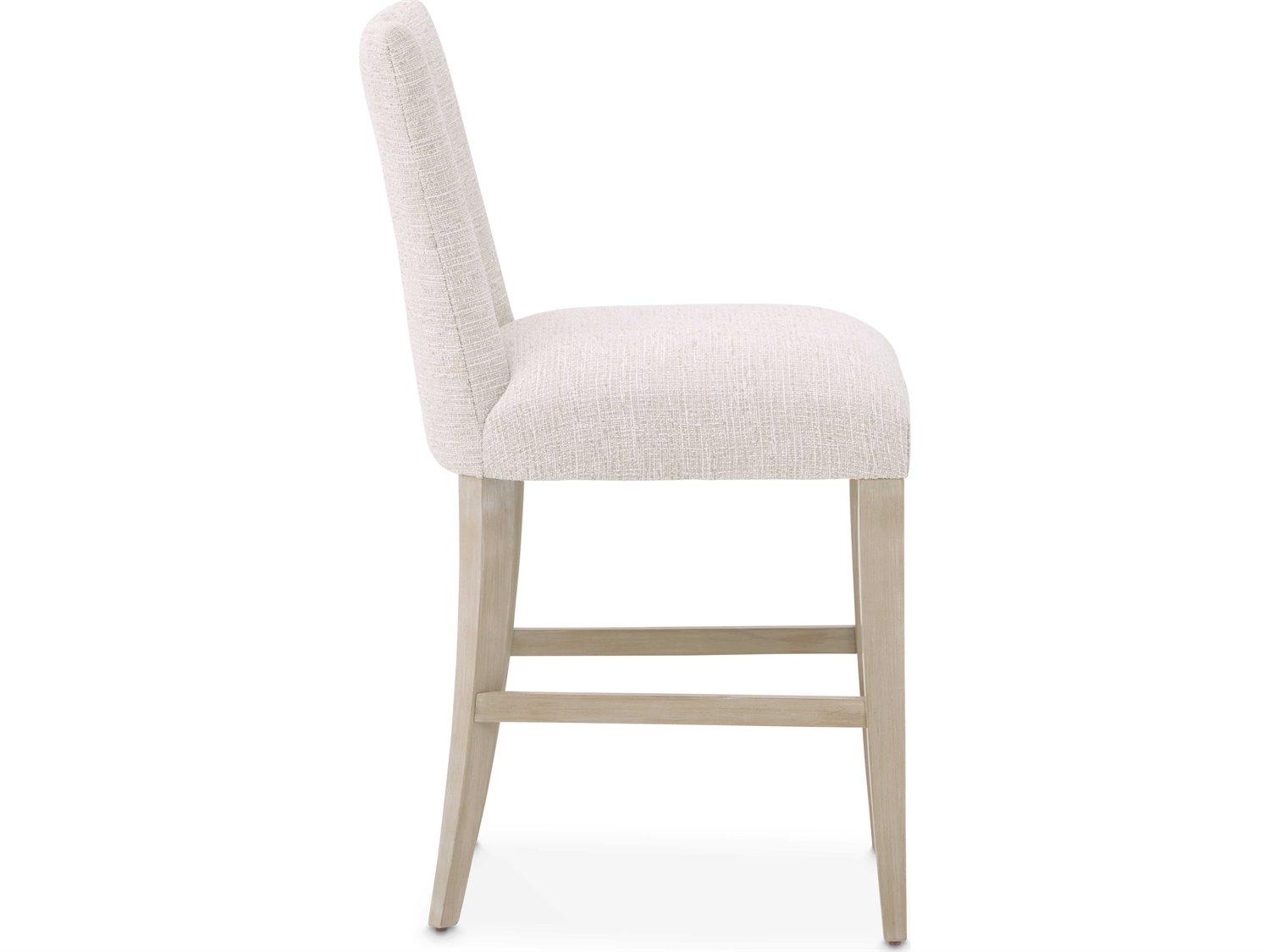 Michael Amini Lotus Bay Sand Upholstered Rubberwood Counter Stool