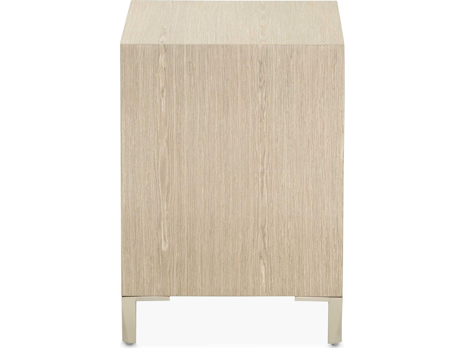 Michael Amini Lotus Bay 2-Drawers Beige Rubberwood Nightstand