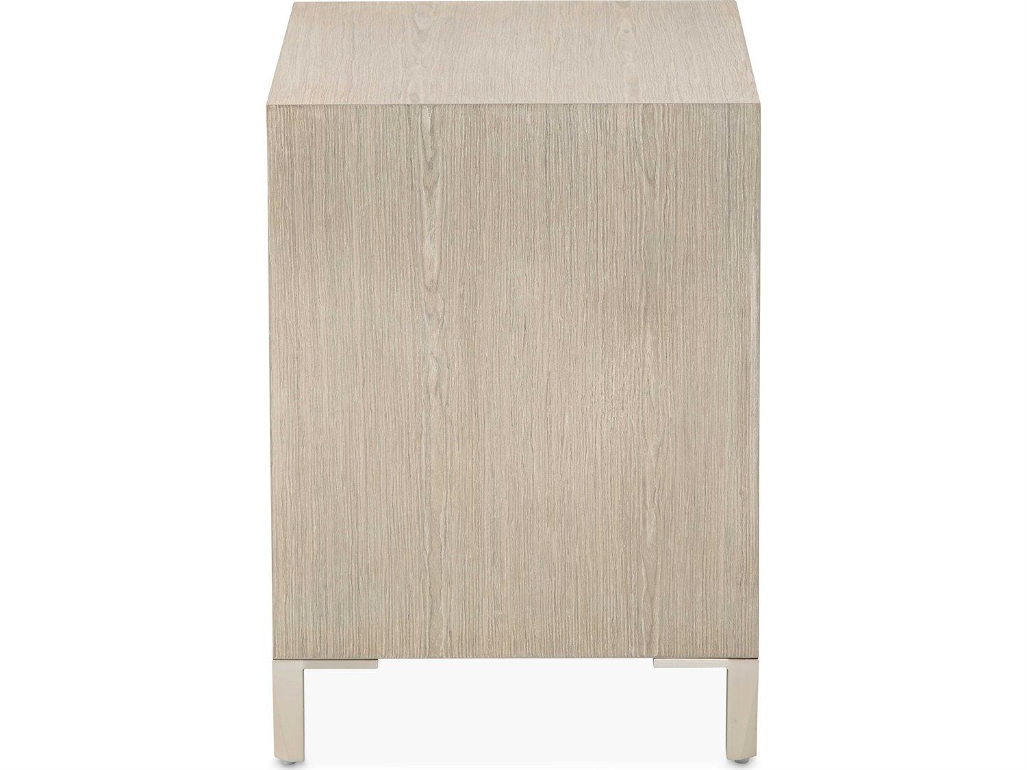 Michael Amini Lotus Bay 2-Drawers Beige Rubberwood Nightstand