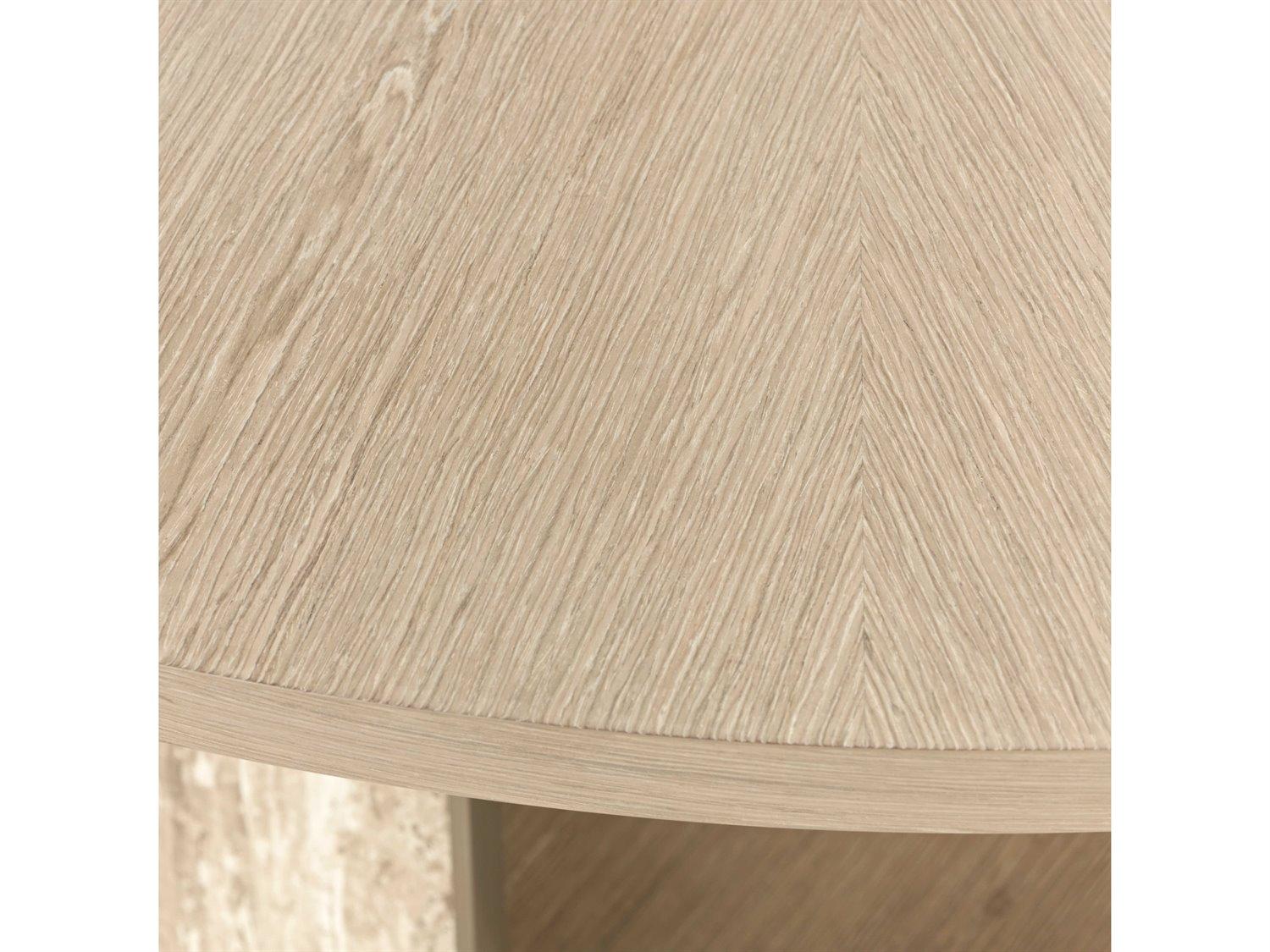 Michael Amini Lotus Bay Round Wood Sand Dining Table