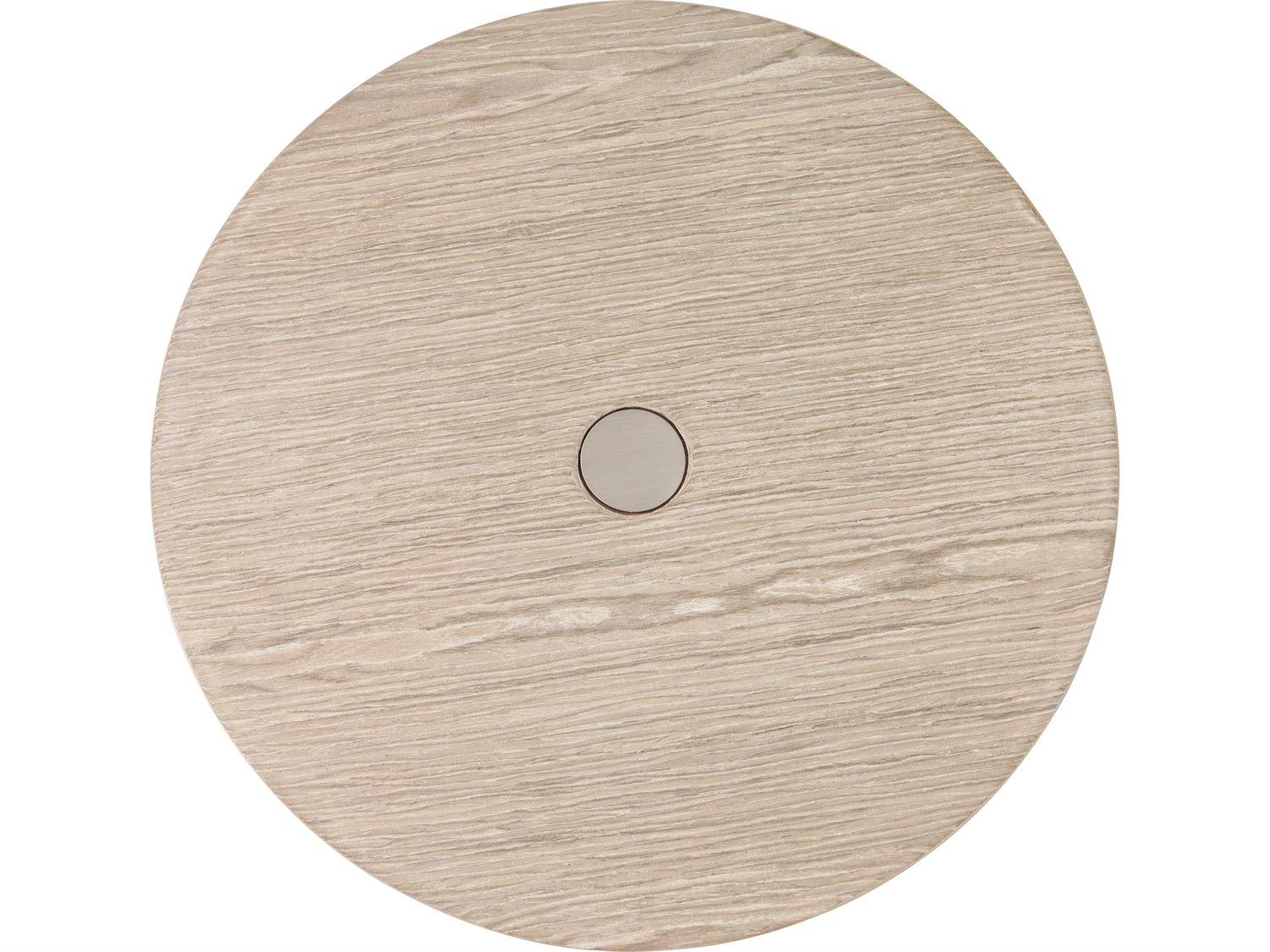 Michael Amini Lotus Bay Round Wood Sand End Table