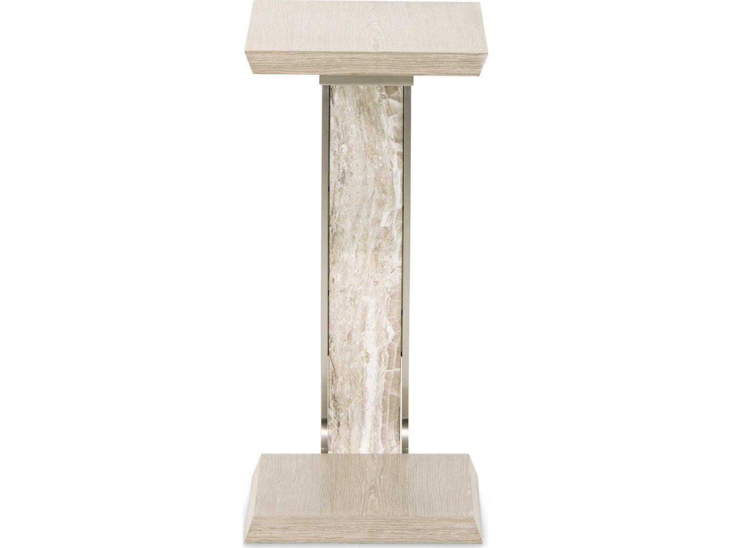 Michael Amini Lotus Bay Rectangular Wood Sand End Table