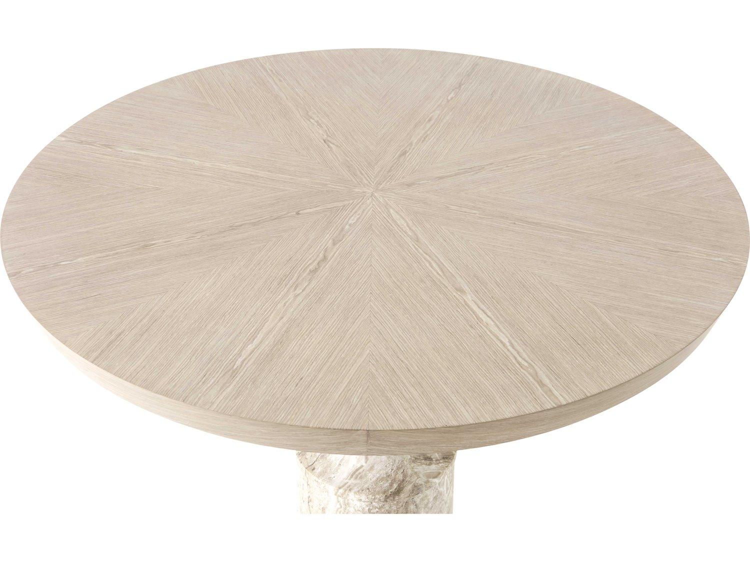 Michael Amini Lotus Bay Round Wood Sand Dining Table