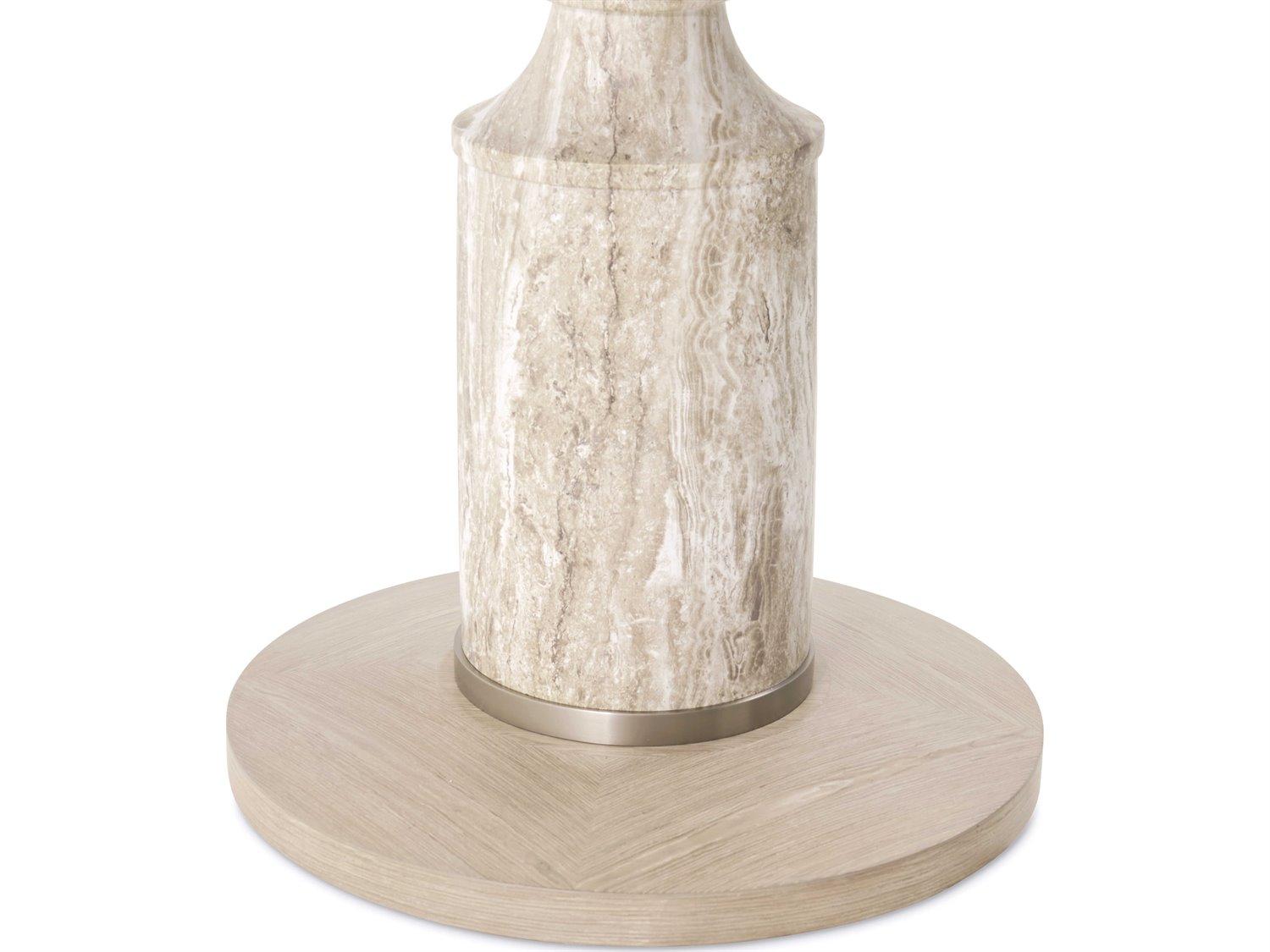 Michael Amini Lotus Bay Round Wood Sand Dining Table