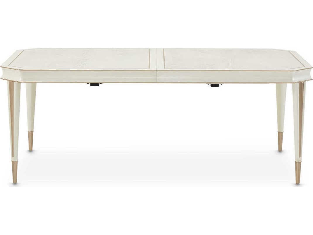 Michael Amini La Rachelle Rectangular Wood Champagne Dining Table