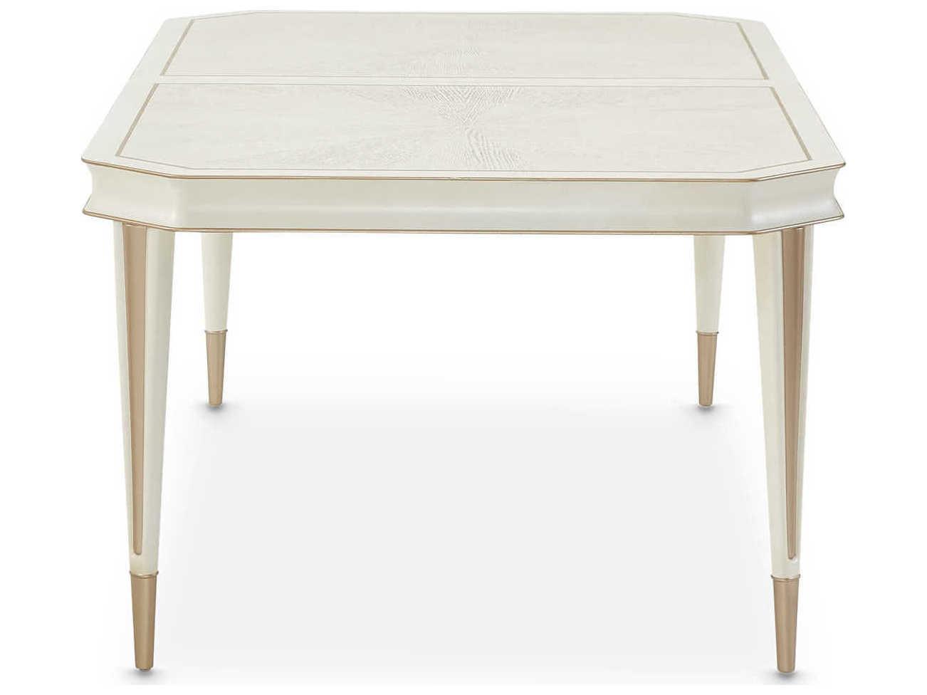 Michael Amini La Rachelle Rectangular Wood Champagne Dining Table