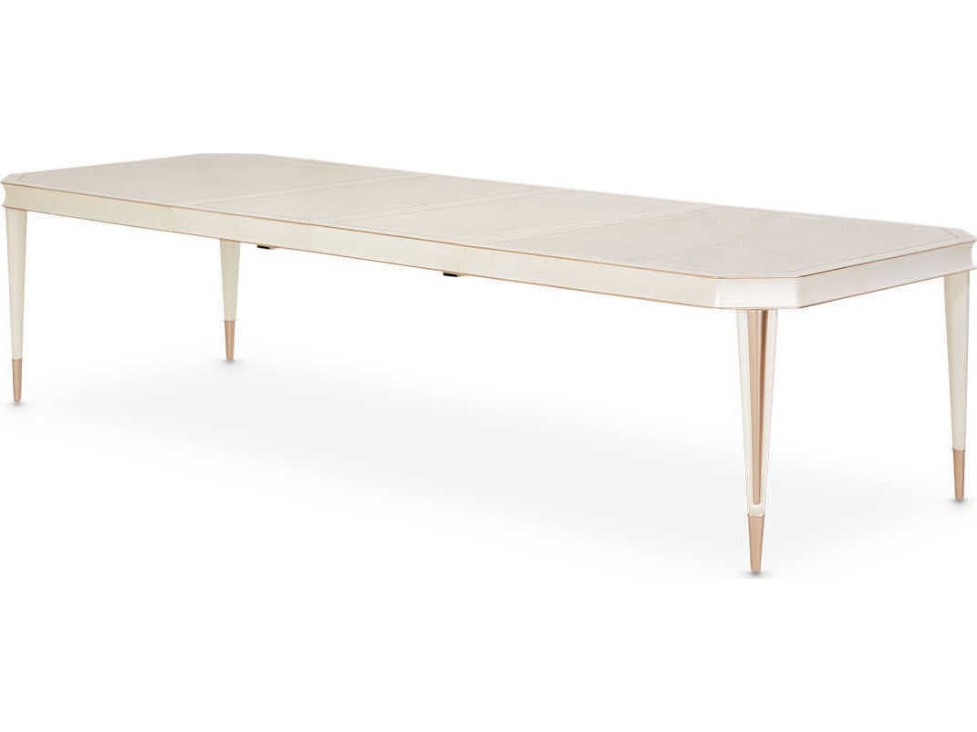Michael Amini La Rachelle Rectangular Wood Champagne Dining Table