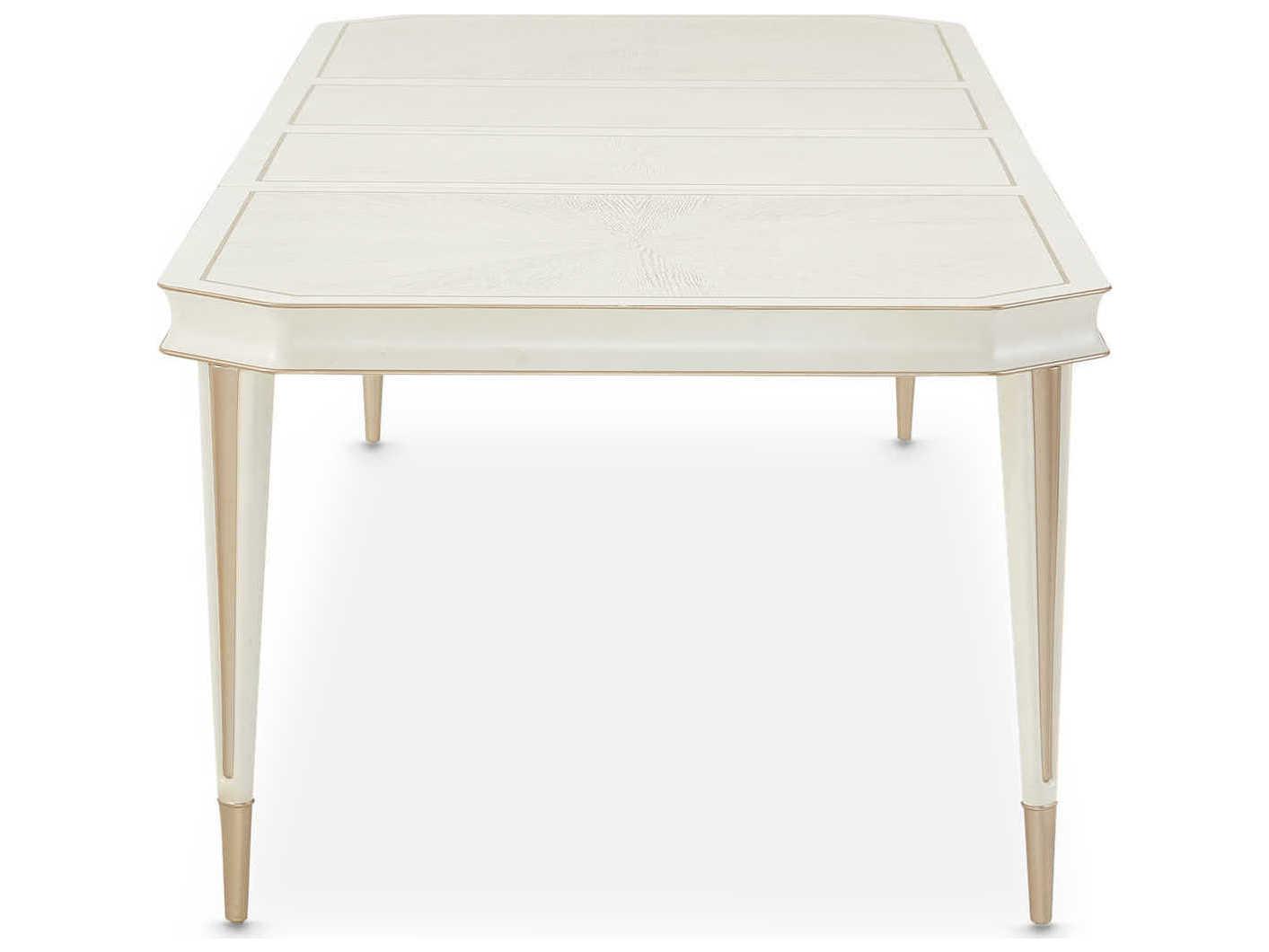 Michael Amini La Rachelle Rectangular Wood Champagne Dining Table