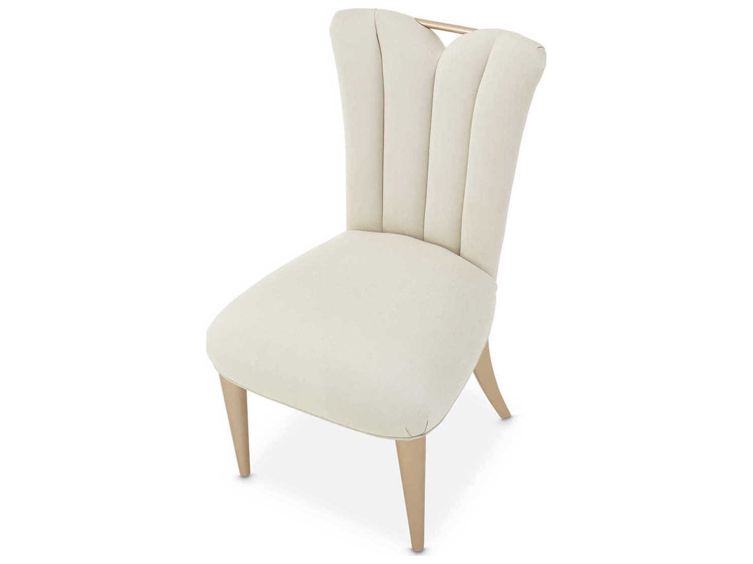 Michael Amini La Rachelle White Upholstered Side Dining Chair