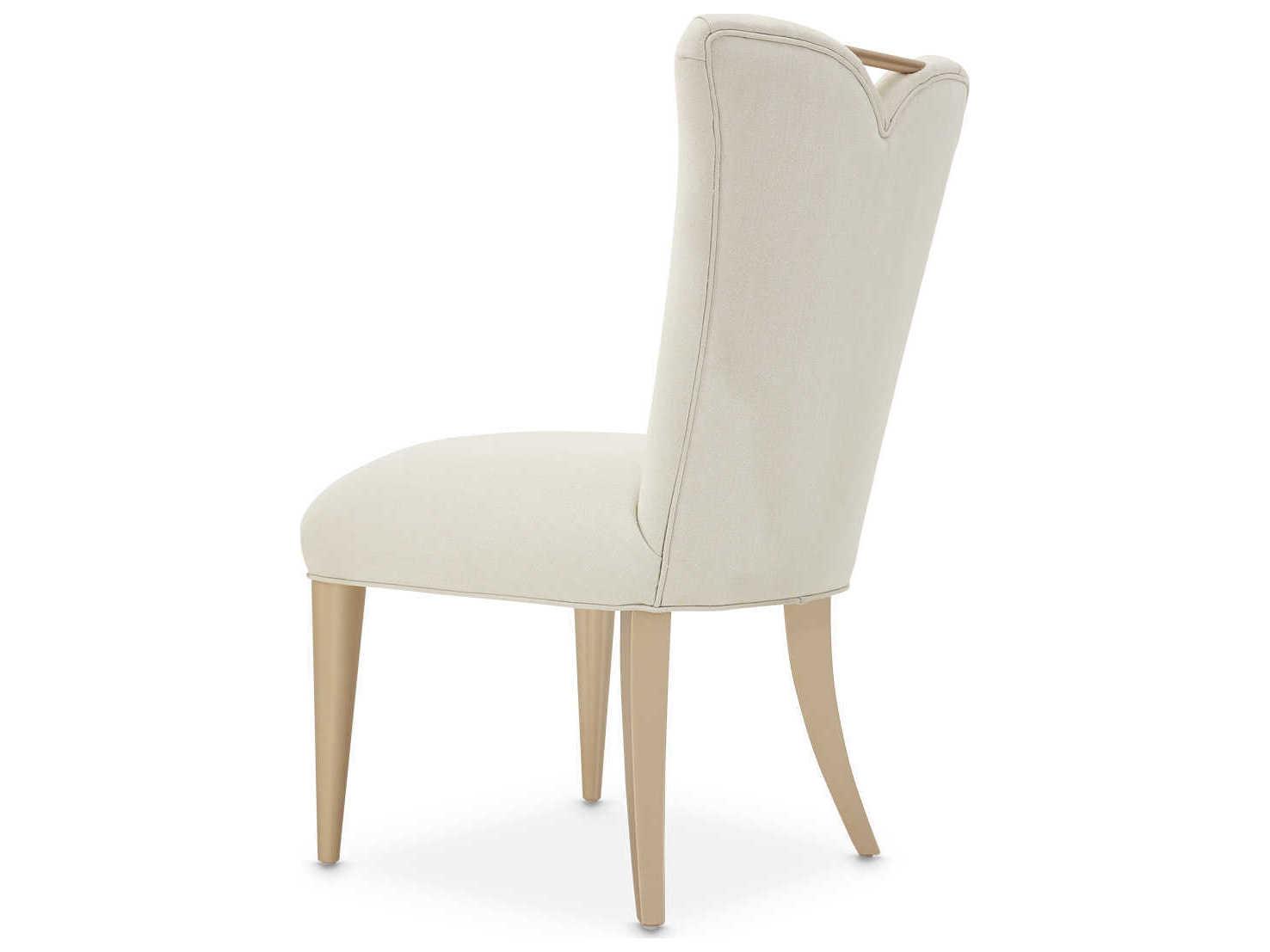 Michael Amini La Rachelle White Upholstered Side Dining Chair